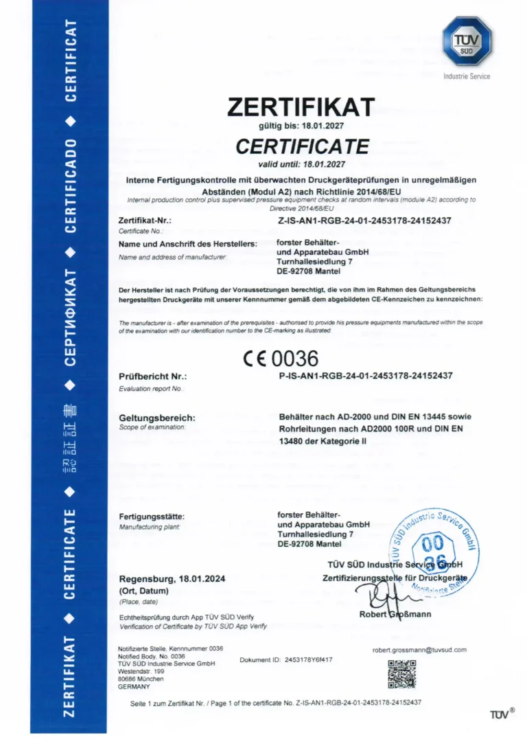 Pressure Equipment 2014/68/EU · Module A2