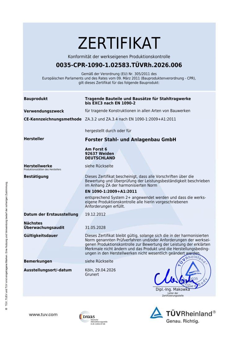 EN 1090-1 · Factory production control